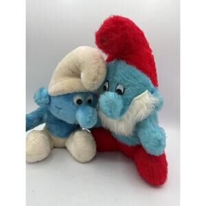 Smurfs Bundle of 2 Papa Smurf 1981, 1979 vtg vintage Peyo Wallace Berrie